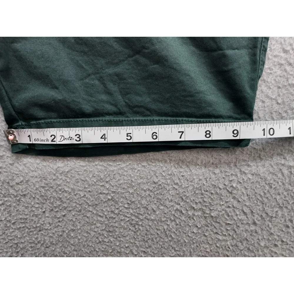 Goodfellow & Co Men Chino Short 32 Green Zip Button Slash Pockets Stretch Casual